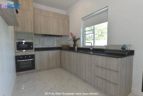 25 Fully fitted European style open kitchen