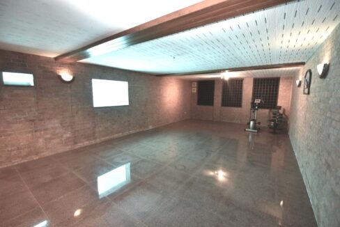 50 Basement games room with pool window