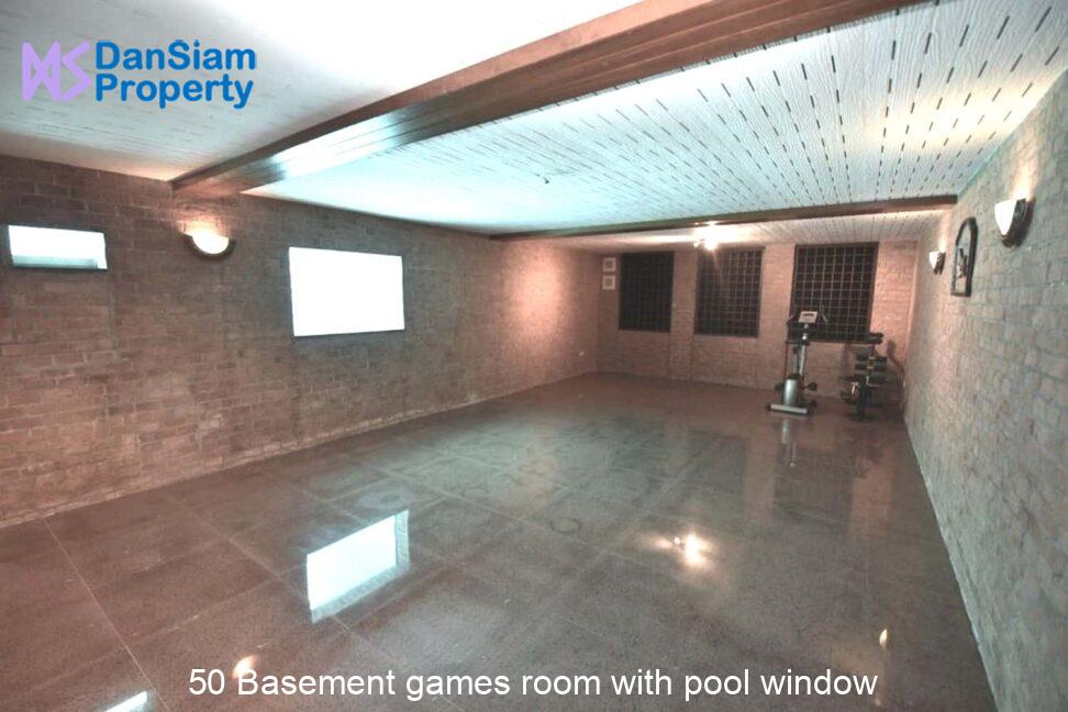 50 Basement games room with pool window