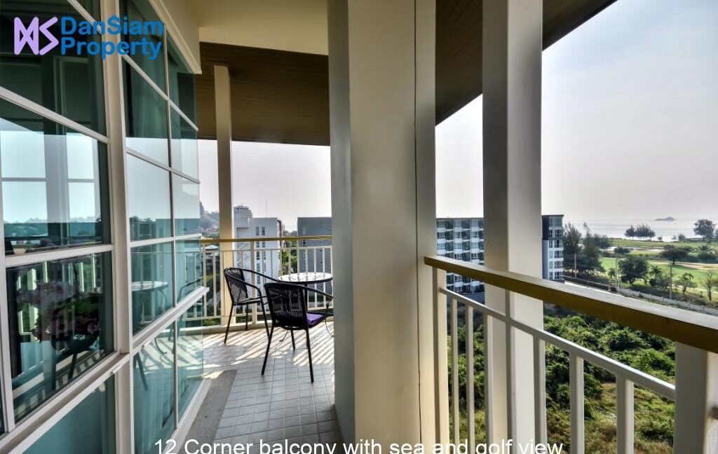 12 Corner balcony with sea and golf view