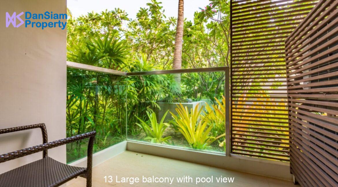 13 Large balcony with pool view