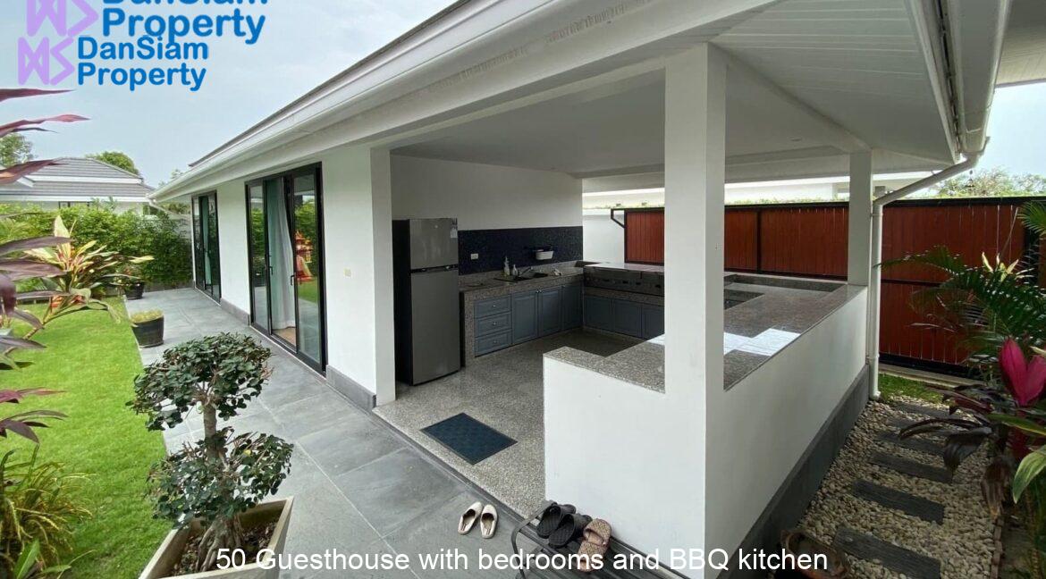 50 Guesthouse with bedrooms and BBQ kitchen