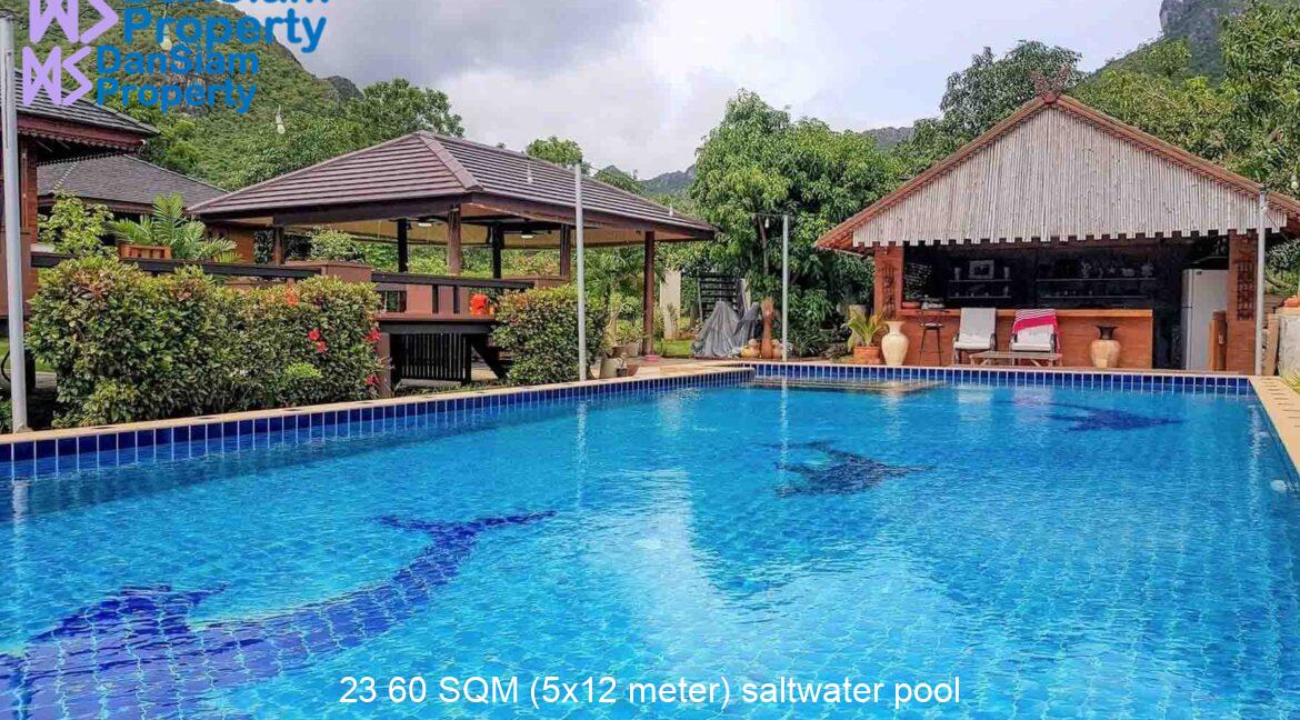 23 60 SQM (5x12 meter) saltwater pool