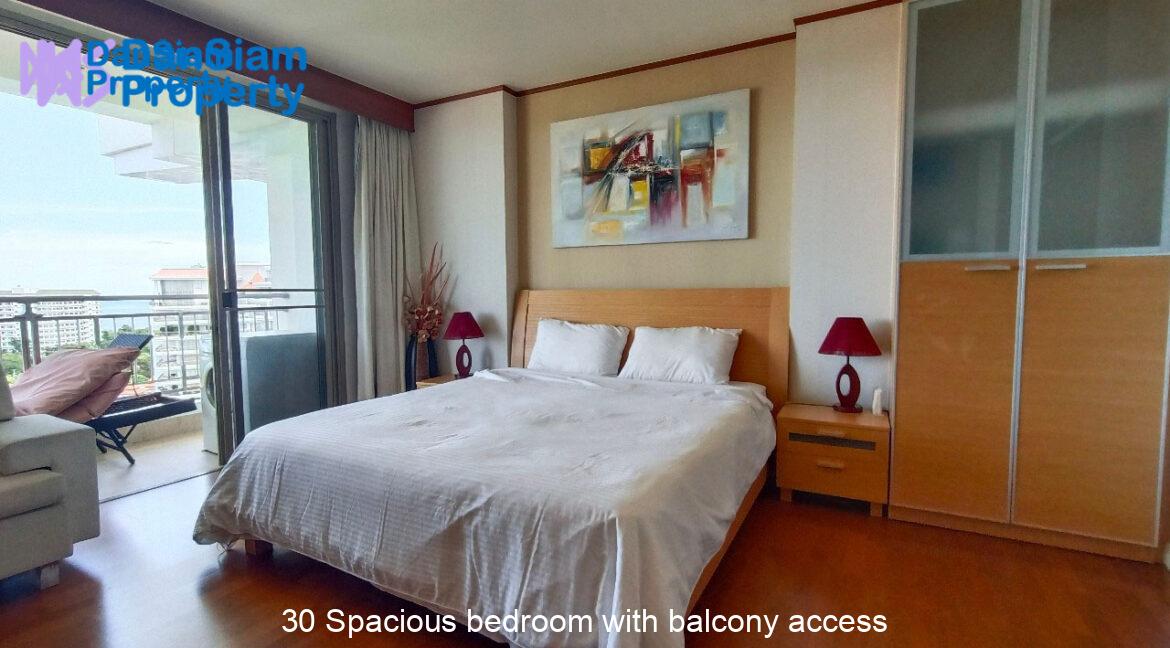 30 Spacious bedroom with balcony access