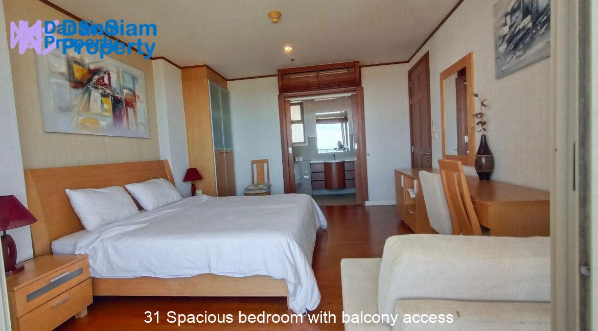 31 Spacious bedroom with balcony access