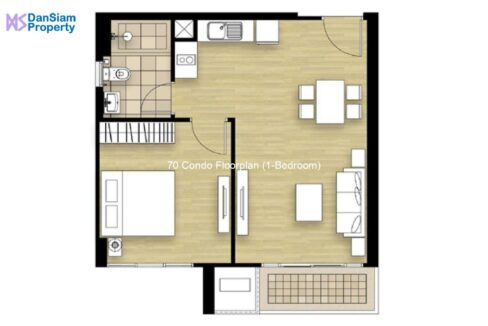 70 Condo Floorplan (1-Bedroom)