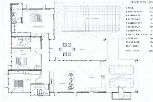 91 AHH1 House Type-A Floorplan (L-Shape)