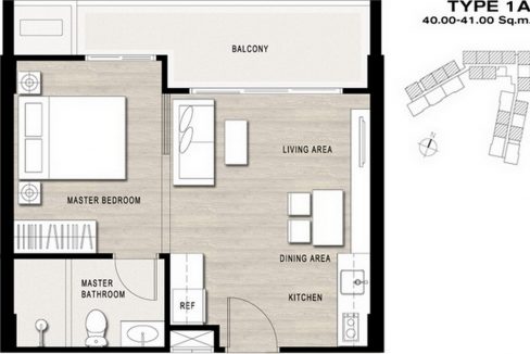 91 Summer Floorplan (1-Bedroom)