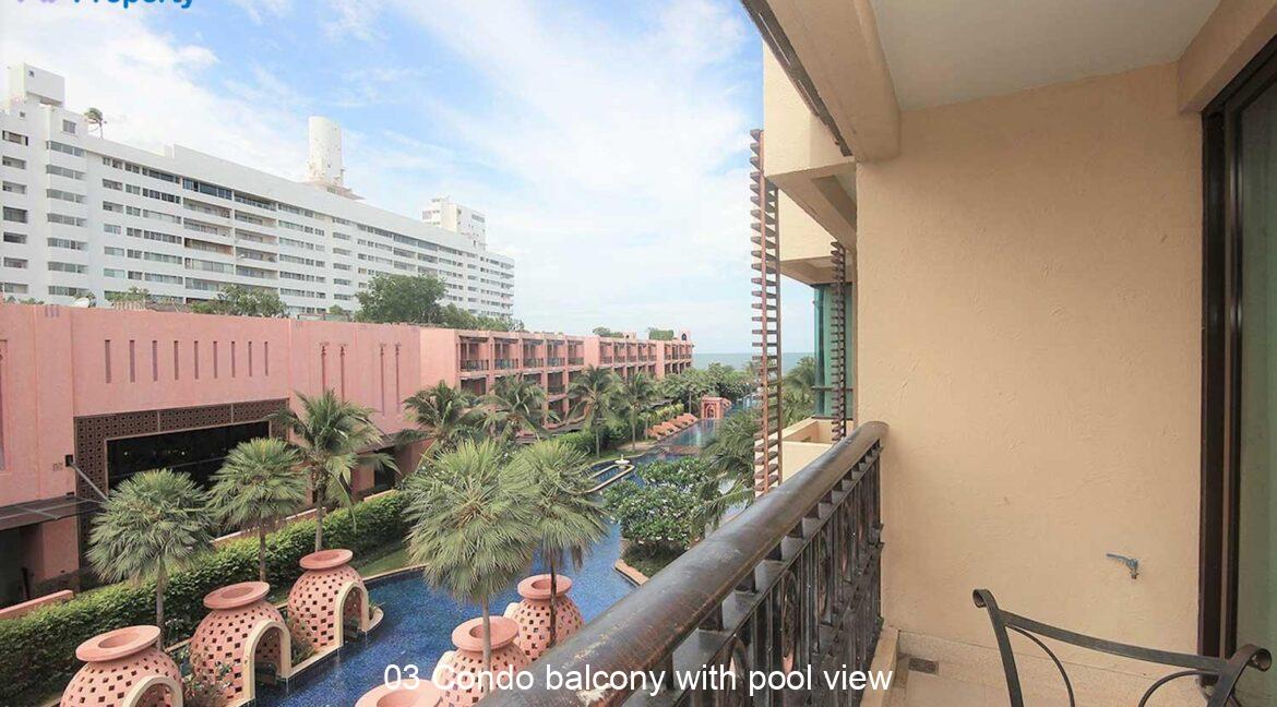 03 Condo balcony with pool view