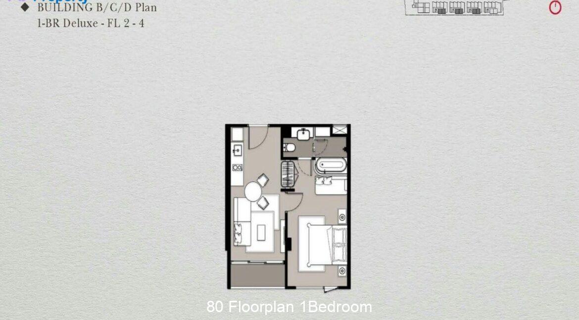 80 Floorplan 1Bedroom