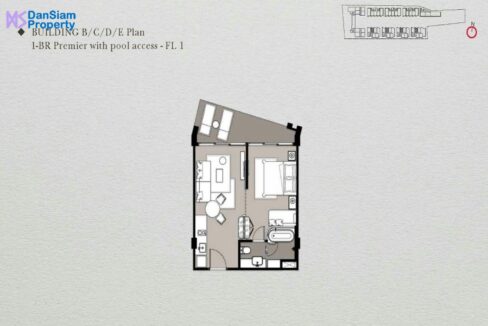 81 Floorplan 1Bedroom (Premier)
