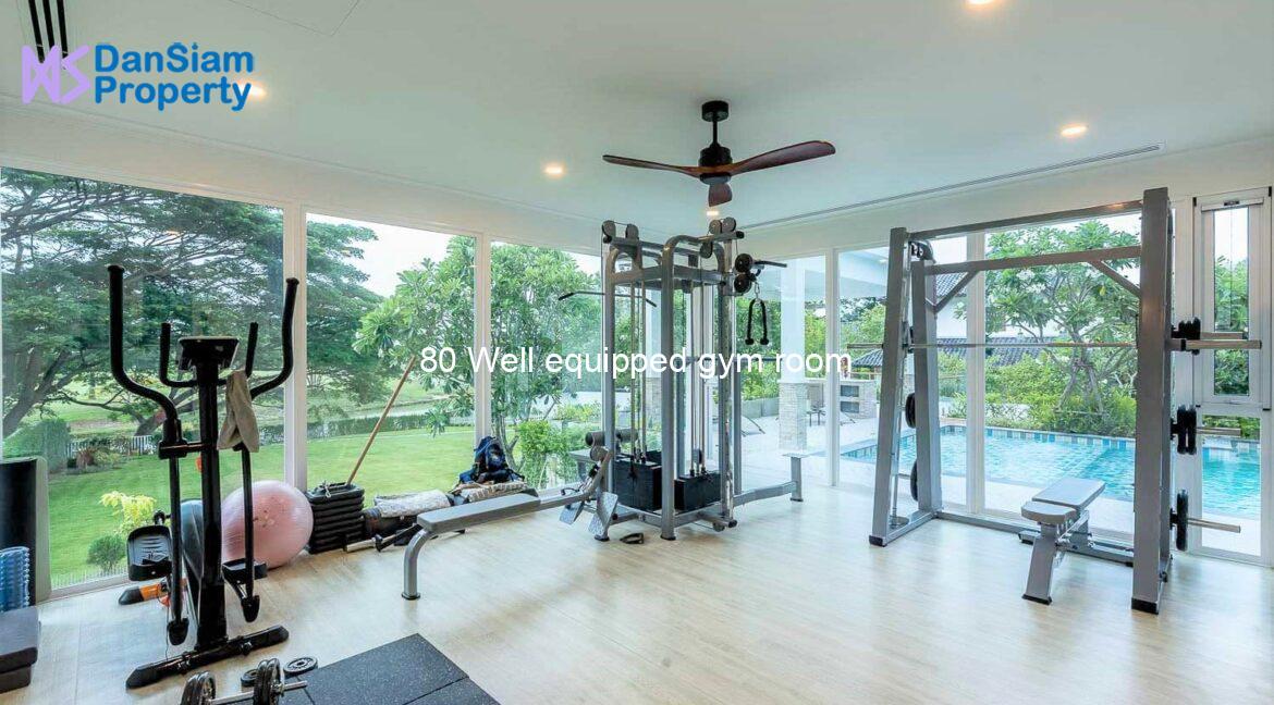 80 Well equipped gym room