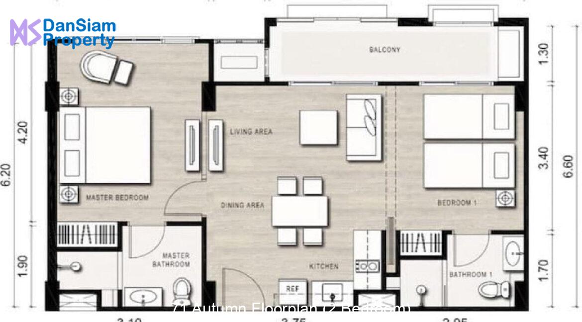 71 Autumn Floorplan (2 Bedroom)