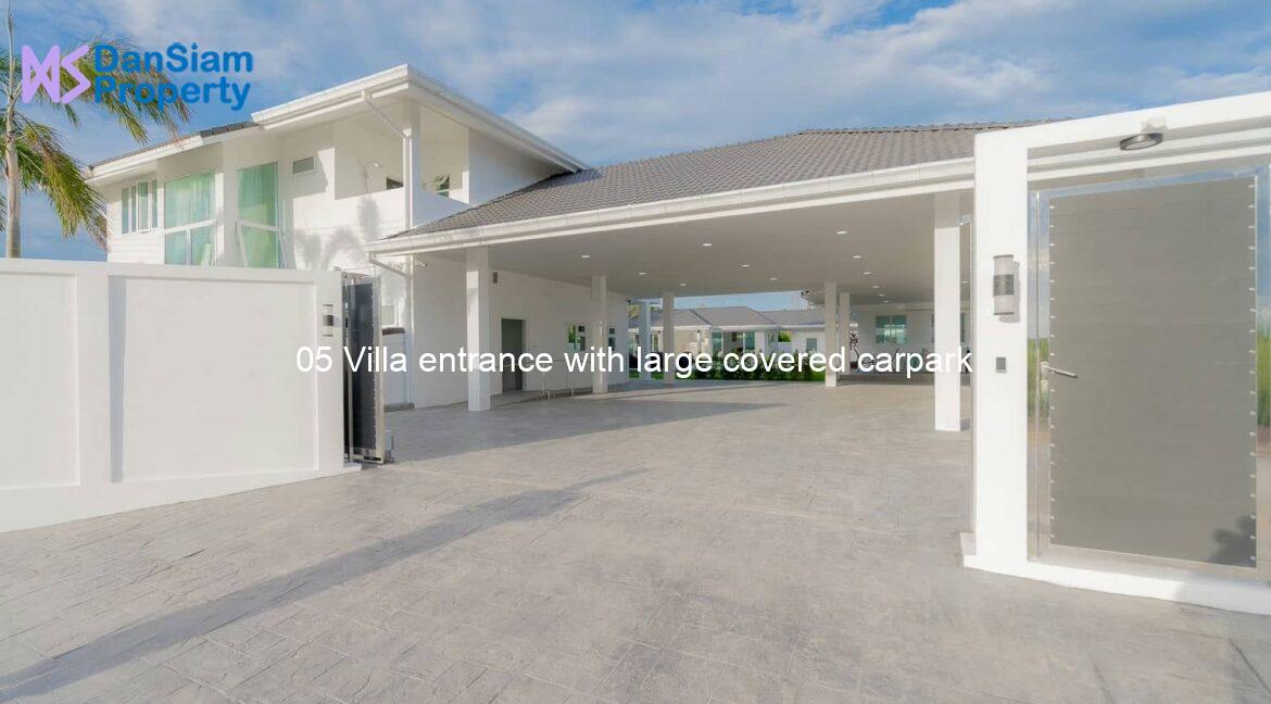 05 Villa entrance with large covered carpark