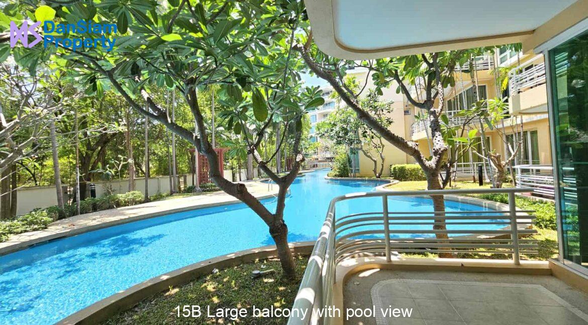 15B Large balcony with pool view