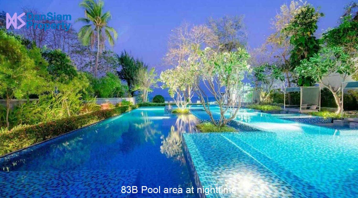 83B Pool area at nighttime