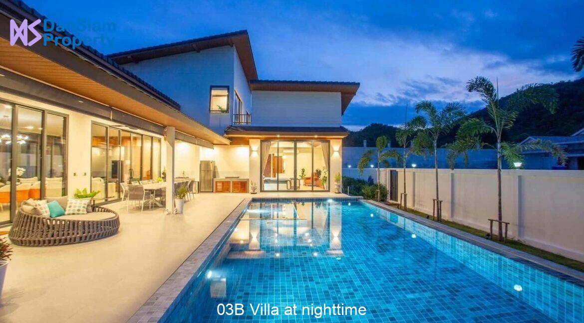 03B Villa at nighttime