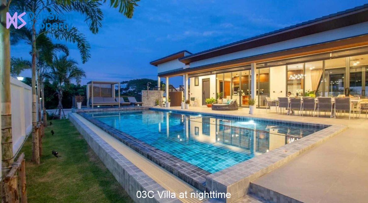 03C Villa at nighttime