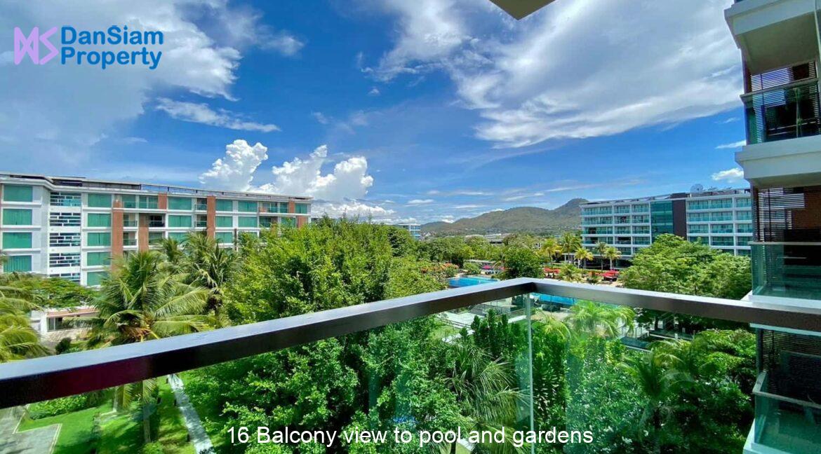 16 Balcony view to pool and gardens