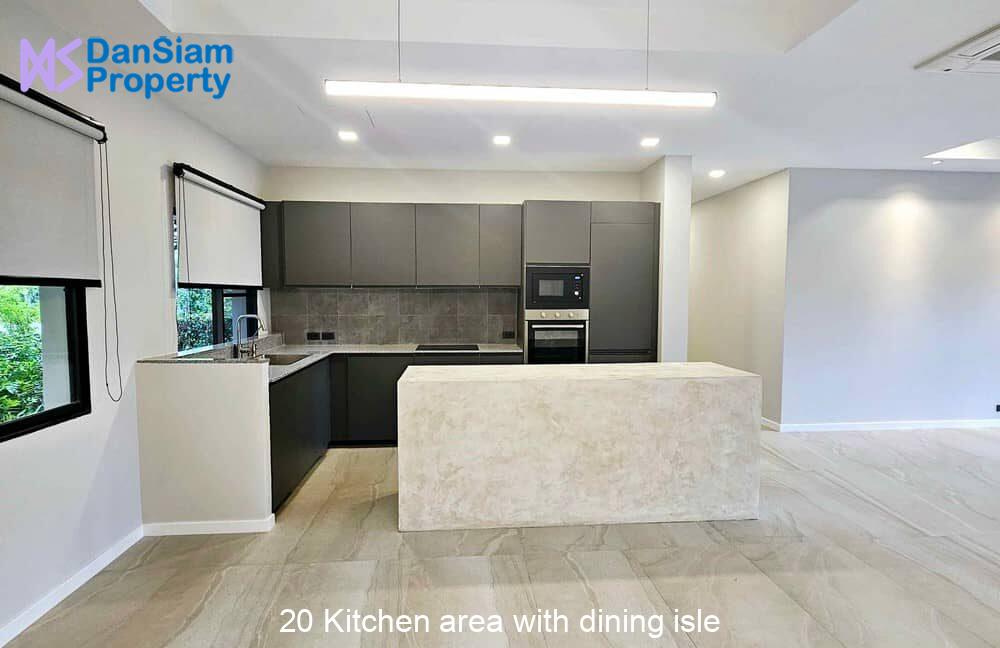 20 Kitchen area with dining isle